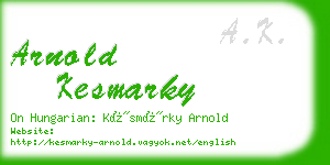 arnold kesmarky business card